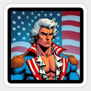 Founding Bro: George Washington with American Flag Sticker